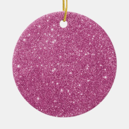 Hot Pink Glitter Sparkles Keramisch Ornament (Voorkant)
