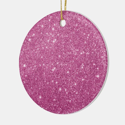 Hot Pink Glitter Sparkles Keramisch Ornament (Links)