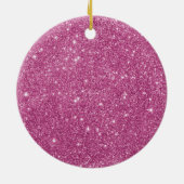 Hot Pink Glitter Sparkles Keramisch Ornament (Achterkant)