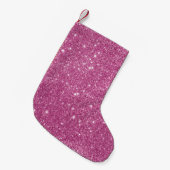 Hot Pink Glitter Sparkles Kleine Kerstsok (Voorkant (Hangend))