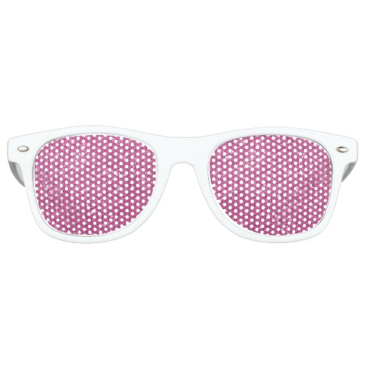 Hot Pink Glitter Sparkles Retro Zonnebril (Voorkant)