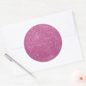 Hot Pink Glitter Sparkles Ronde Sticker (Envelop)