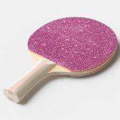 Hot Pink Glitter Sparkles Tafeltennisbatje (Voorkant Gekanteld)