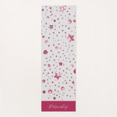 Hot Pink Glitter Stars Trendy Glam Zen Meditation Yogamat (Voorkant)