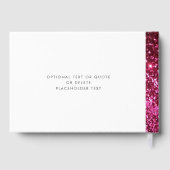 Hot Pink Glitter Stripe Modern Sweet 16 Gastenboek (Achterkant)