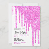 Hot Pink Glitter | Sweet Sixteen Kaart (Achterkant)