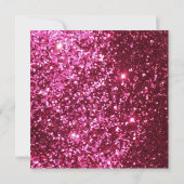 Hot Pink Glitter Sweet Sixteen Uitnodiging (Achterkant)