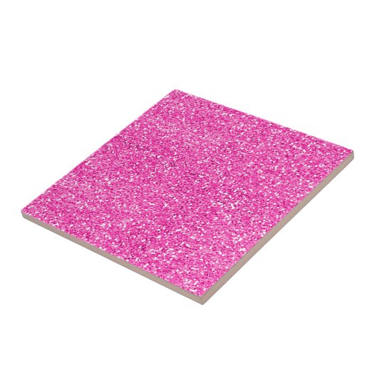 Hot Pink Glitter Tegeltje (Zijkant)