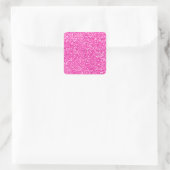 Hot Pink Glitter Vierkante Sticker (Tas)