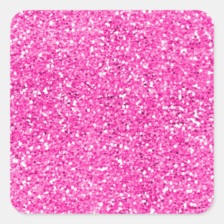 Hot Pink Glitter Vierkante Sticker