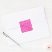 Hot Pink Glitter Vierkante Sticker (Envelop)