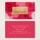 Hot Pink Gold Abstract Business Cards Visitekaartje (Voorkant /achterkant)