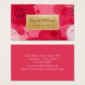 Hot Pink Gold Abstract Business Cards Visitekaartje (Voorkant /achterkant)