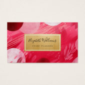 Hot Pink Gold Abstract Business Cards Visitekaartje (Voorkant)