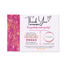 Hot Pink Gold Bedankt Visitekaartje