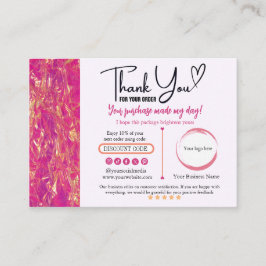 Hot Pink Gold Bedankt Visitekaartje