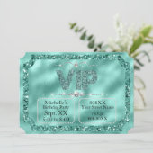 Hot Pink & Gold Diamonds en Glitter Ticket Kaart (Staand voorkant)