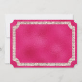 Hot Pink & Gold Diamonds en Glitter Ticket Kaart (Achterkant)