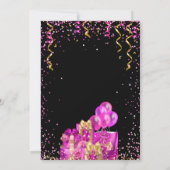 Hot Pink Gold Fifty Fabulous 50ste verjaardag Kaart (Achterkant)