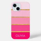 Hot Pink & Gold Girly op maat Case-Mate iPhone Case (Achterkant)