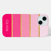 Hot Pink & Gold Girly op maat Case-Mate iPhone Case (Achterkant (horizontaal))