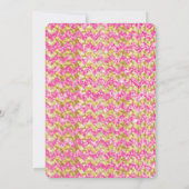 Hot Pink Gold Glitter Chevron First Birthday Kaart (Achterkant)