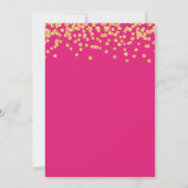 Hot Pink Gold Glitter Confetti Surprise Sweet 16 Kaart (Achterkant)