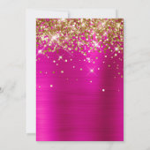 Hot Pink Gold Glitter Folie Ballon 21e verjaardag Kaart (Achterkant)