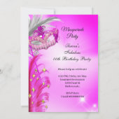 Hot Pink Gold Masquerade Party - Fantastische fees Kaart (Achterkant)
