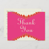 Hot Pink + Gold Red Lace Hartelijk dank, Briefkaar Briefkaart (Voorkant / Achterkant)