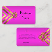 Hot Pink Gold Stripe Deco Visitekaartje (Voorkant / Achterkant)