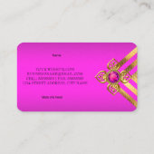 Hot Pink Gold Stripe Deco Visitekaartje (Achterkant)