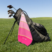 Hot Pink & Gold Striped Ombre Golf Towel Golfhanddoek (Groen)