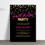 HOT Pink Gold SWEET SIXTEEN 16-partijuitnodigingen Kaart<br><div class="desc">Een liefje zestien feest? Heb je ideeën nodig? Profiteer van deze moderne en trendy aangepaste sjablonen zodat u eenvoudig kunt DIY. Hot-roze met faux gouden confetti met zwarte en faux goudachtergrond. Betaalbaar maar niet goedkoop. Geef deze uitnodigingen een persoonlijk tintje voor je volgende lieflijke 16-feest.</div>