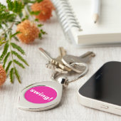 Hot Pink Golf Swing gedachte Sleutelhanger (Zijkant)