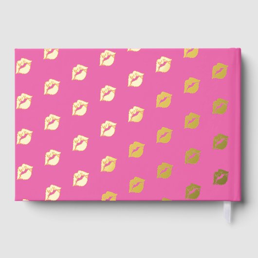 Hot Pink Goodbye Kisses Folie gastenboek (Achterkant)