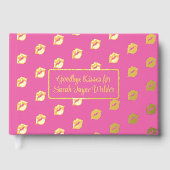 Hot Pink Goodbye Kisses Folie gastenboek (Voorkant)