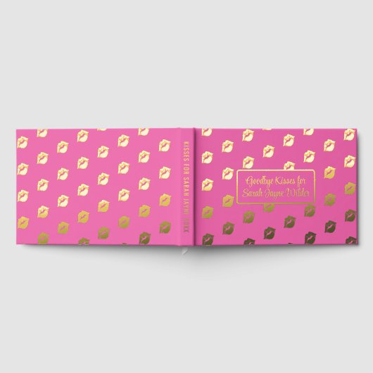 Hot Pink Goodbye Kisses Folie gastenboek (Volledig)