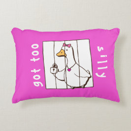 Hot Pink Got too Silly Funny Goose Accent Kussen