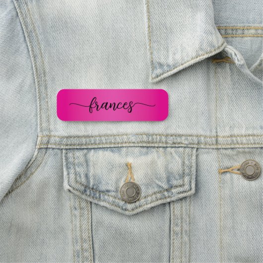 Hot Pink Gradient handgeschreven script Naamplaatje (In situ)