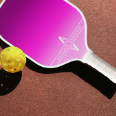 Hot Pink Gradient Monogram Initialen Pickleball Paddle