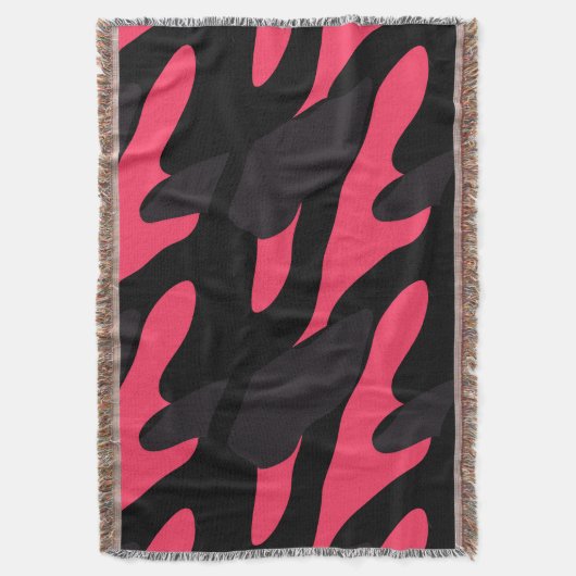 Hot pink, gray and black Camo abstract Deken (Voorkant Verticaal)
