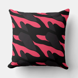 Hot pink, gray and black Camo abstract Kussen
