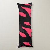 Hot pink, gray and black Camo abstract Lichaamskussen (Achterkant (Verticaal))