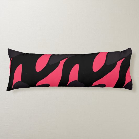 Hot pink, gray and black Camo abstract Lichaamskussen (Voorkant)