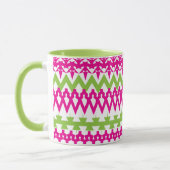 Hot Pink Green Tribal Chevron Patroon Mok (Links)