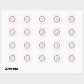 'Hot Pink Grey Black Floral Wreath' labels (Vel)