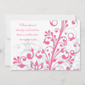 Hot Pink, grijs, White Charity Fundraiser Kaart (Achterkant)