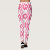 Hot Pink Grunge Harlekijnpatroon Leggings (Achterkant)