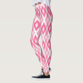 Hot Pink Grunge Harlekijnpatroon Leggings (Links)